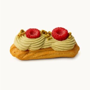 Ekler pistacjowo malinowy